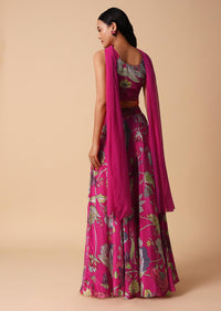 Pink Floral Lehenga Set