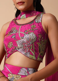 Pink Floral Lehenga Set