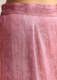 Pink Floral Printed Chanderi Kurta Palazzo With Dupatta
