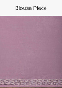 Pink Foil Georgette Saree With Swarovski Work And Unstitched Blouse Piece