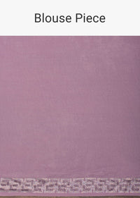 Pink Foil Georgette Saree With Swarovski Work And Unstitched Blouse Piece