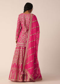 Pink Georgette Palazzo Set With Gota Embroidery