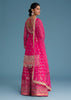 Pink Georgette Sharara Set With Mirror Sequins And Zardosi Work