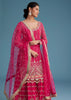 Pink Georgette Sharara Set With Mirror Sequins And Zardosi Work