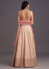 Pink Hand Work Choli And Banarasi Weave Lehenga With Butti Dupatta