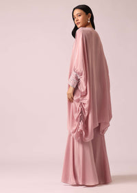 Pink Kaftan And Sharara Fusion Set