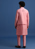 Pink Kurta Jacket Set With Dori Work And Stone Embroidery