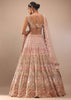 Pink Lehenga And Sleeveless Crop Top Set With A Corset Neckline In Zardozi Embroidery