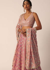 Pink Lehenga Set With Sequin Embellishments