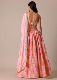 Pink Lehenga Set With Sequin Embroidery