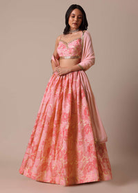 Pink Lehenga Set With Sequin Embroidery