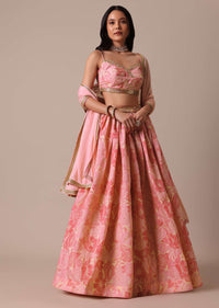 Pink Lehenga Set With Sequin Embroidery