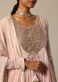 Pink Lucknowi Kurta Palazzo Set With Sequin Work