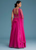 Pink Nysa Silk Lehenga Set With Mirror Work