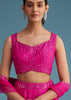 Pink Nysa Silk Lehenga Set With Mirror Work