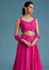 Pink Nysa Silk Lehenga Set With Mirror Work
