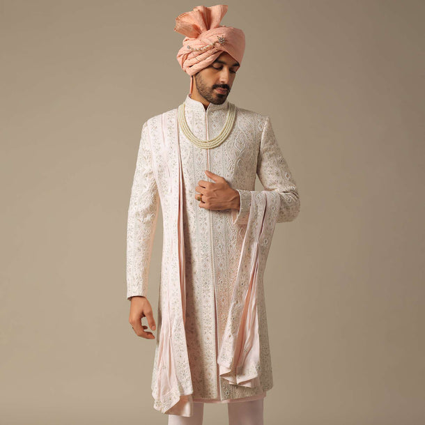 Pink Opulence Sherwani Set For Grooms