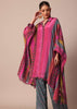 Pink Printed Kaftaan Set With Metal Coins Detailing