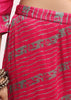 Pink Printed Tussar Kurta Sharara Set With Gotta Pati