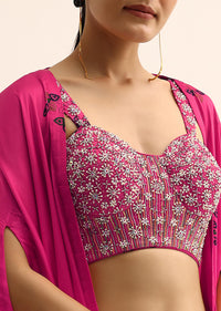 Pink Sequin Crop Top And Palazzo Set