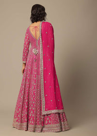 Pink Sequin Embellished Anarkali Set