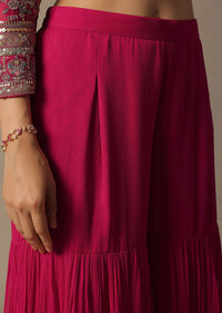 Pink Sharara Set With Sequin Embroidered Detail