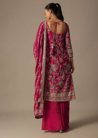 Pink Sharara Set With Sequin Embroidered Detail