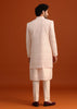 Pink Silk Embroidered Sherwani Set