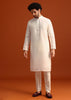 Pink Silk Embroidered Sherwani Set