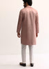 Pink Silk Handwork Kurta Set For Men
