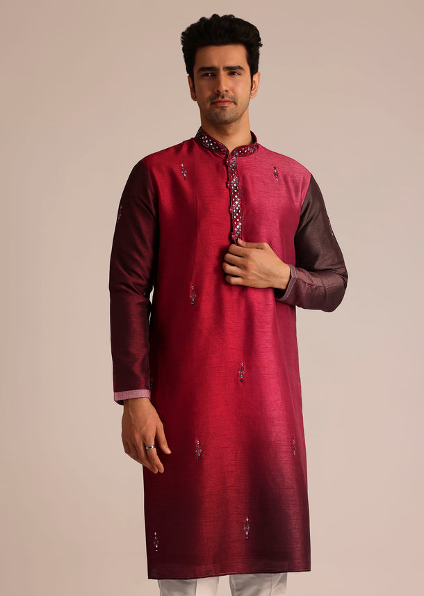 Pink Silk Kurta Set