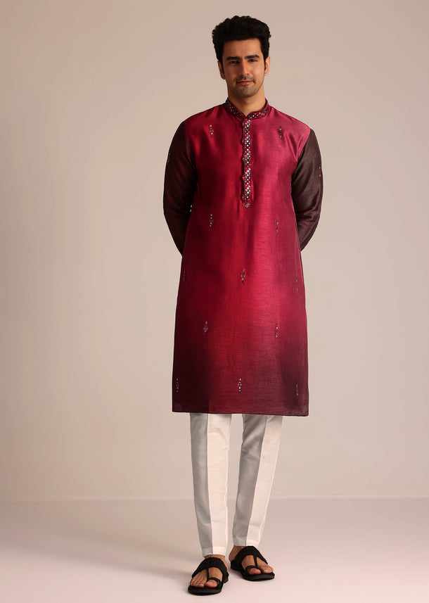 Pink Silk Kurta Set