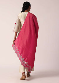 Pink Silk Palazzo Set With Embroidered Kurta