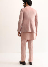 Pink Jodhpuri Set In Suede For Men