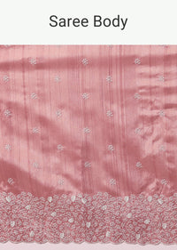 Pink Tussar Saree With Unstitched Blouse