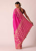Pink Woven Saree In Silk With Bandhani Motifs And Unstitched Blouse Piece