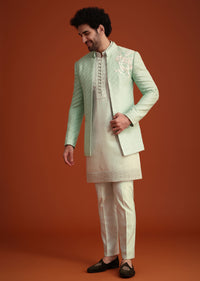 Pista Green Embroidered Jodhpuri Set