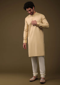 Pista Green Jacket Kurta Set In Art Silk With Threadwork