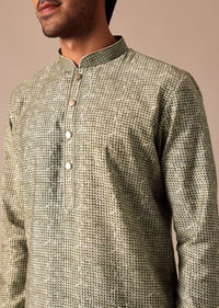 Pista Green Kurta Set In Muslin Silk
