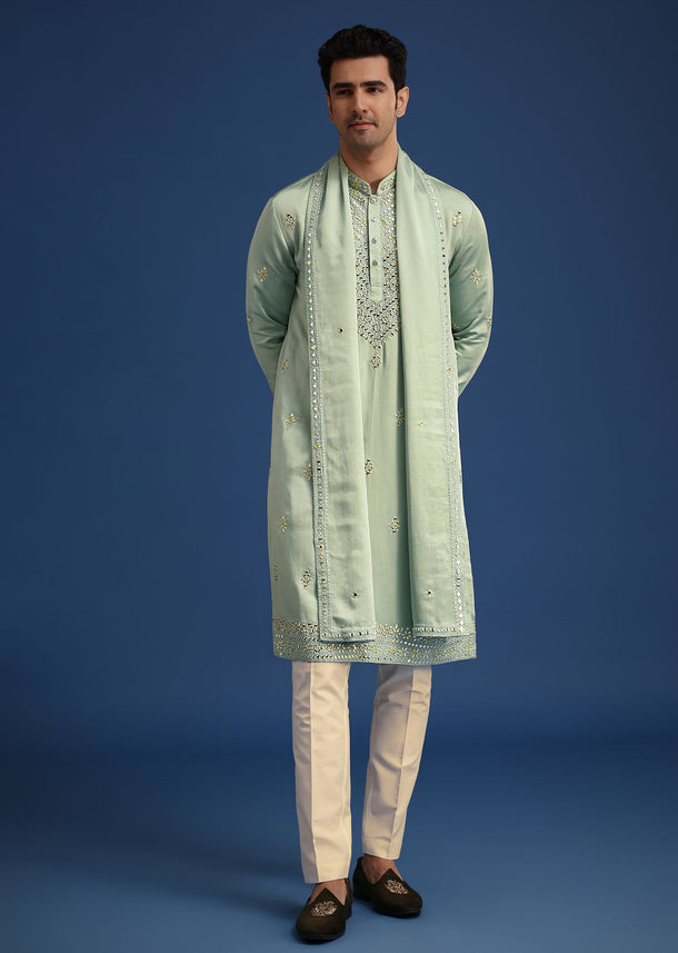 Pista Green Kurta Set With Dupatta