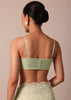 Pista Green Organza Silk Chikankari Saree With Floral Thread Jaal Work And Unstitched Blouse Fabric