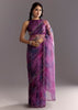 Plum Purple Shaded Organza Saree With Cutdana And Sequin Embroidery