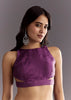 Plum Purple Shaded Organza Saree With Cutdana And Sequin Embroidery
