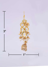 Polki kundan long earrings with jhumka drops only on kalki