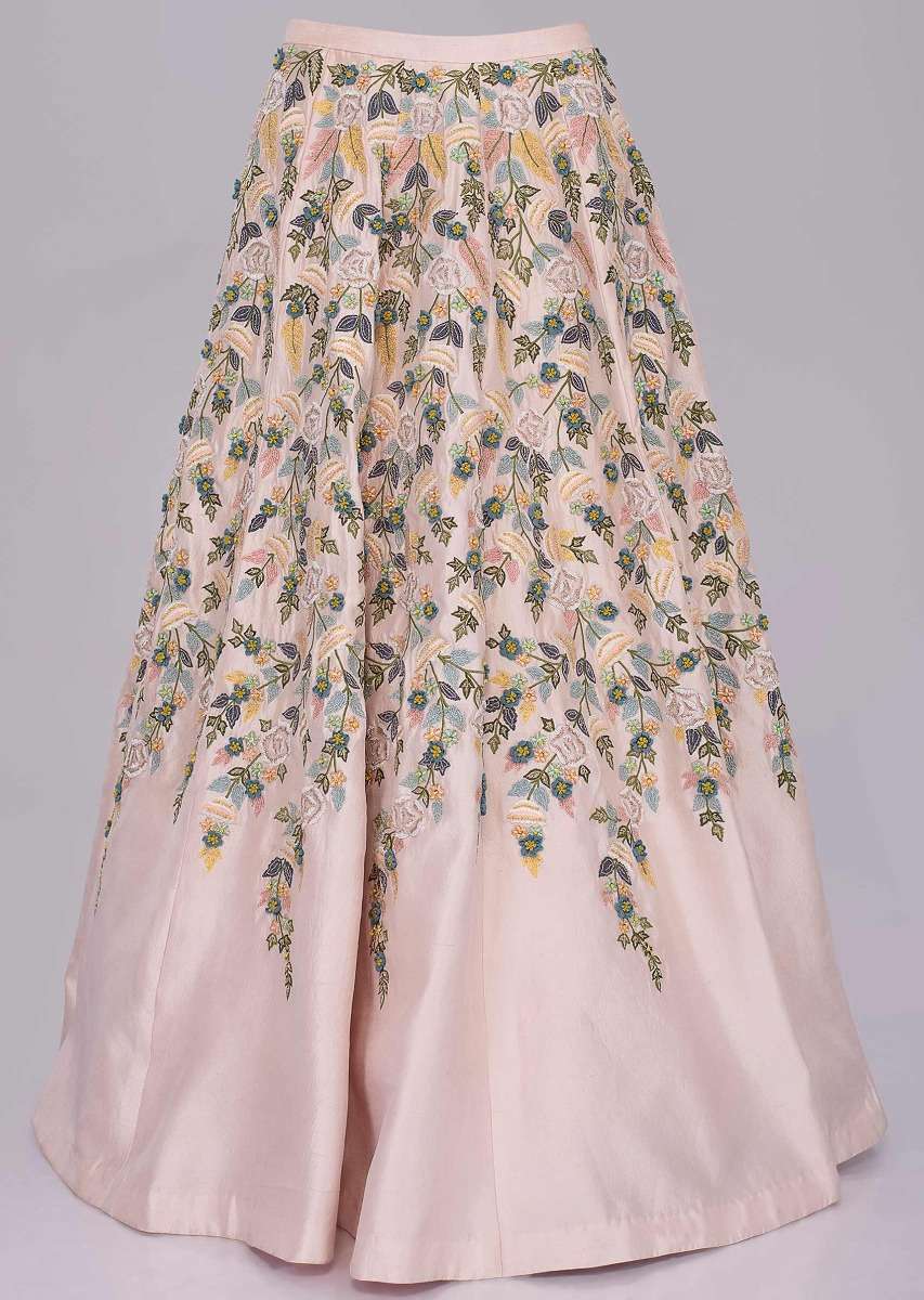 Powder-pink-hand-and-machine-embroidered-lehenga-and-corset-with-shoulder-cape-only-on-Kalki-460798
