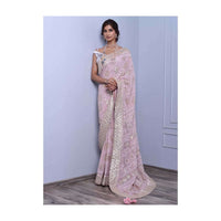 Powder Pink Saree With Lucknowi, Gotta Patch And Badla Highlight Online - Kalki Fashion