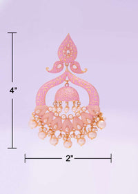 Powder pink matte finish meenakari traditional necklace with jhumkas  only on kalki