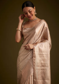 Powder Peach Kanjivaram Silk Saree