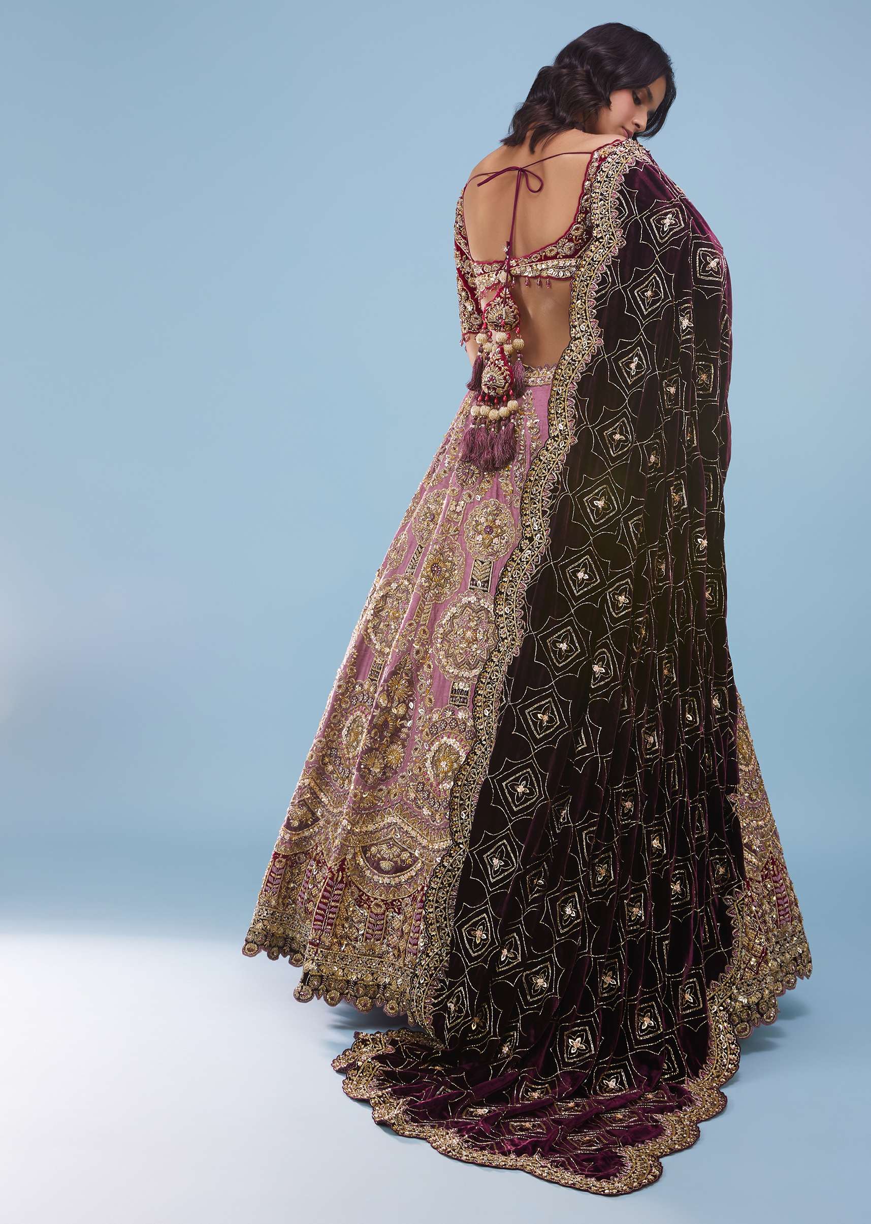 Powder Pink Bridal Amari Lehenga Designed With Heavy Embroidery - NOOR 2022