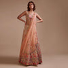 Powder Pink Lehenga Choli In Raw Silk With Colorful Resham And Sequins Embroidered Geometric And Floral Motifs